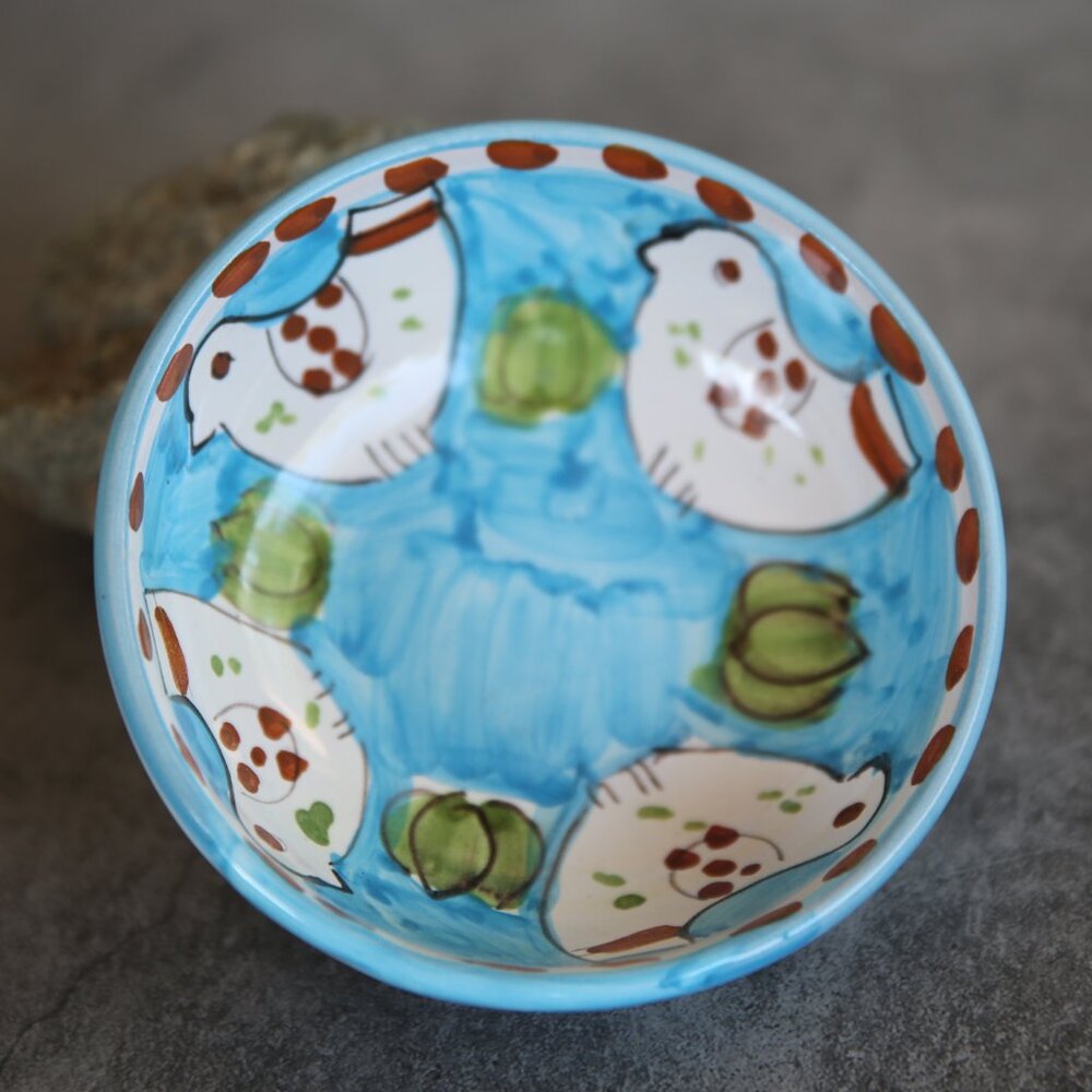 Signed Artisan Bird Bowl Dish Trinket Salt Olive Oil Folk